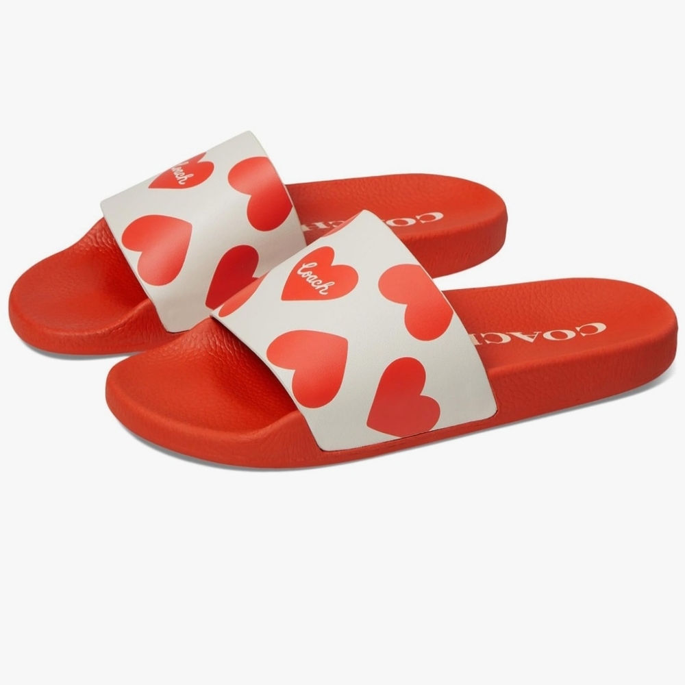 COACH UDELE VALENTINE SLIDES NIB